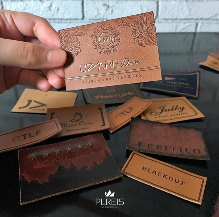 Etiquetas em Couro (Sintético, PU e Zetex)